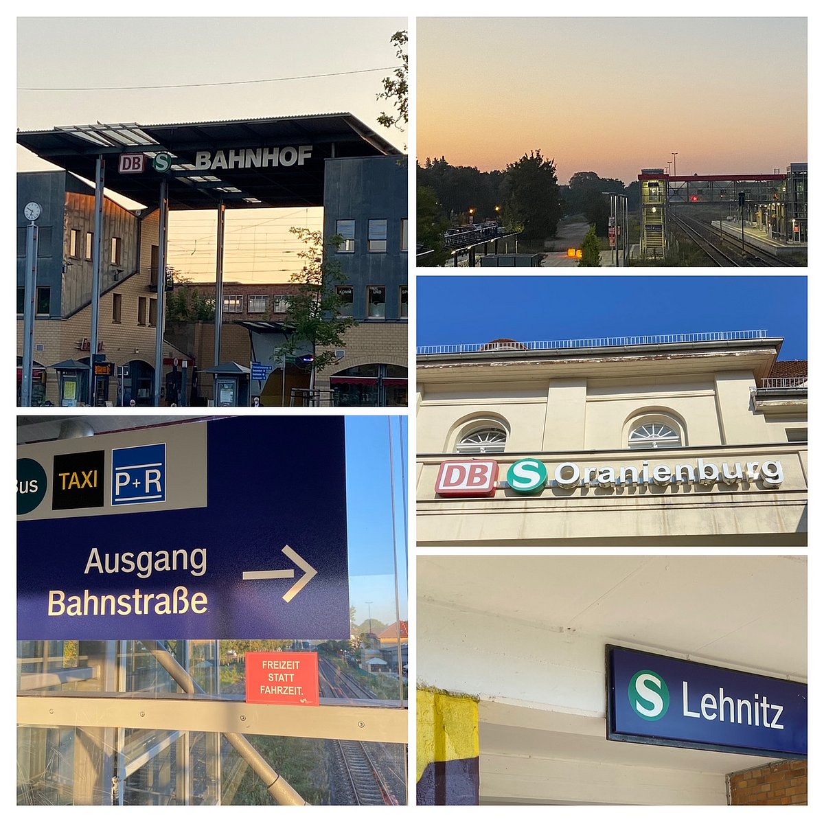 Bilder verschiedener Bahnhöfe in der Region OHV