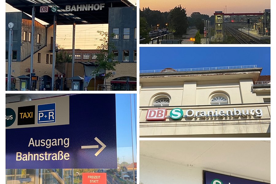 Bilder verschiedener Bahnhöfe in der Region OHV
