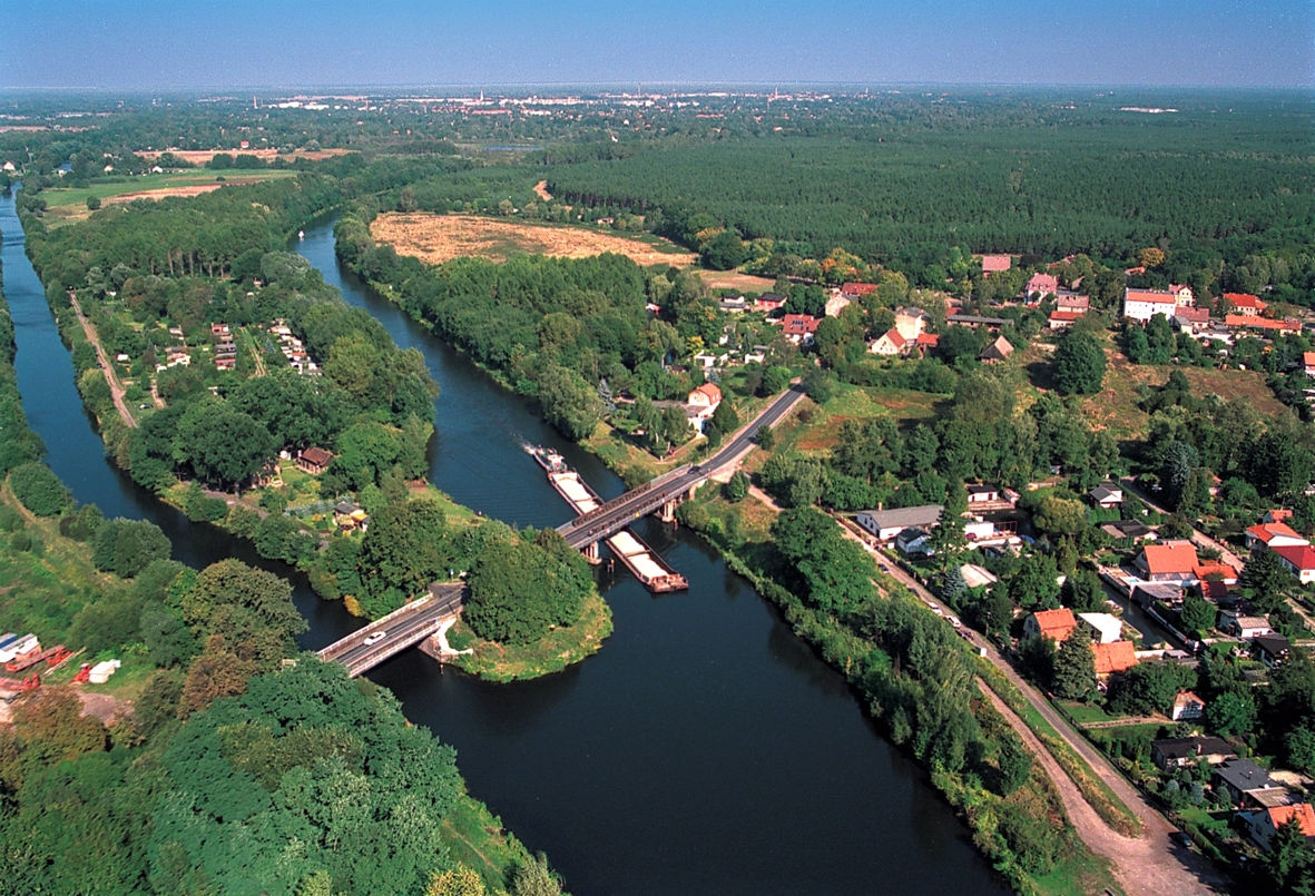 Haveldreieck Pinnow aus der Vogelperspektive